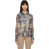 Acne Studios Estefani Printed Shirt In Beige/blue