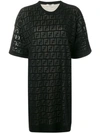 Fendi Inlaid Ff Motif T-shirt Dress In Black