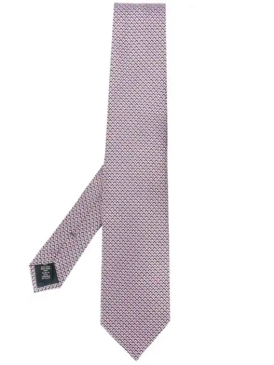 Ermenegildo Zegna Square Patterned Tie In Pink