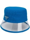 Prada Pvc And Shell Bucket Hat In Blue