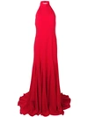 Stella Mccartney Magnolia Halter Trumpet Gown In 6552 Red