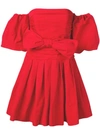 Valentino Micro Faille Dress In Red