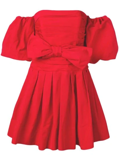 Valentino Micro Faille Dress In Red
