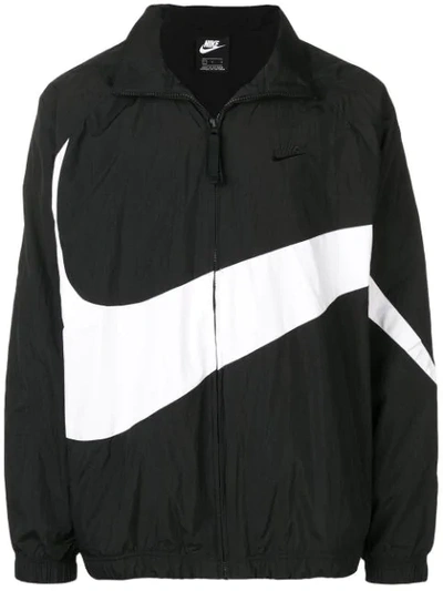 Nike Sportswear Logo-print Shell Jacket In Black