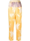 Forte Forte Floral Print Trousers In Yellow