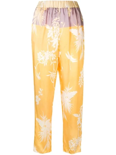 Forte Forte Floral Print Trousers In Yellow