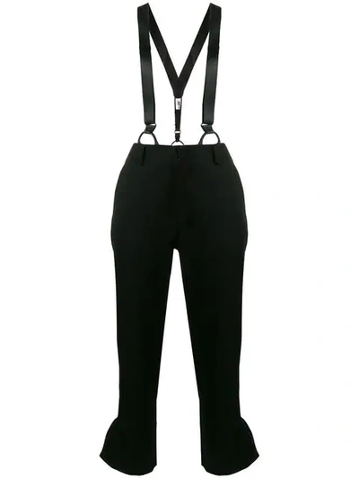 Comme Des Garçons Noir Kei Ninomiya Flared Cuff Suspender Trousers - Black