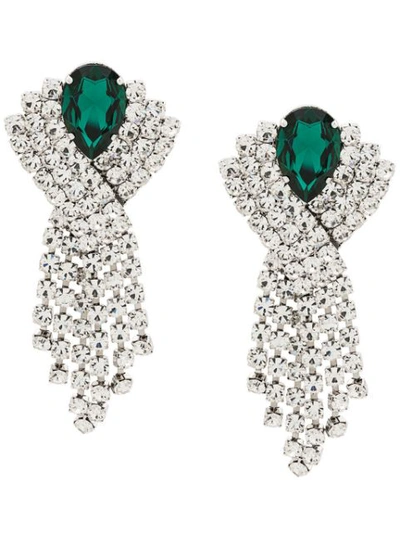 Alessandra Rich Drape Crystal Earrings - 银色 In Silver