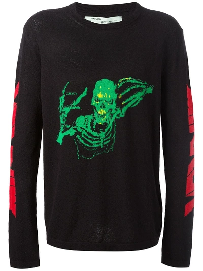 Off-white Skull Mirror Knitted Sweater - Black | ModeSens