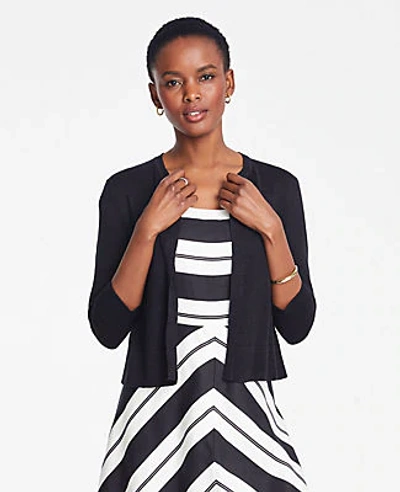 Ann Taylor Linen Blend Dress Cardigan Size Xs Black Women's
