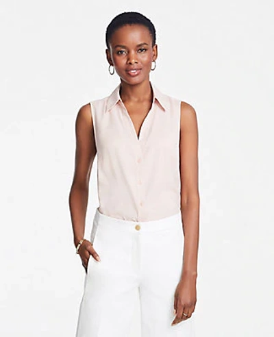 Ann Taylor Petite Essential Sleeveless Shirt In Pink