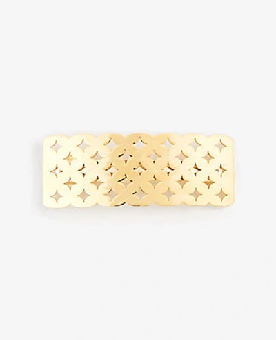 Ann Taylor Perforated Metallic Hair Clip In Gold