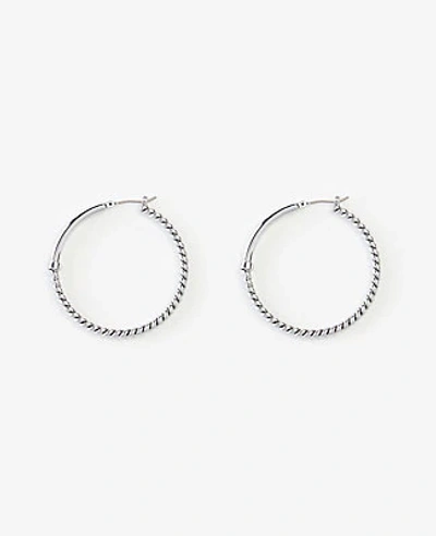 Ann Taylor Roped Hoop Earrings In Metallic