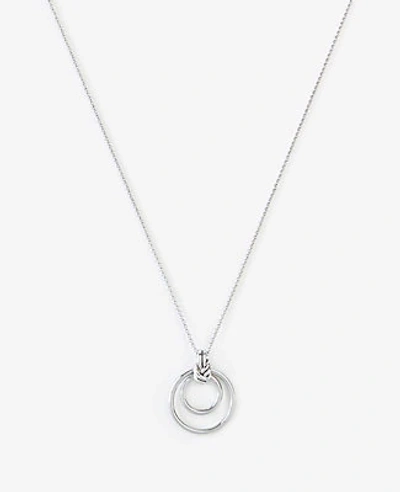 Ann Taylor Twisted Knot Pendant Necklace In Silver