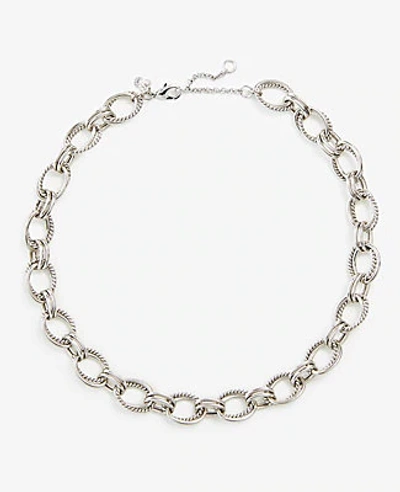 Ann Taylor Rope Chain Link Statement Necklace In Metallic