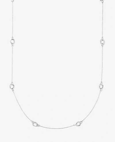 Ann Taylor Rope Chain Link Station Necklace In Silver