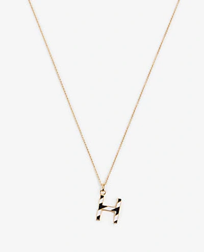 Ann Taylor Striped Initial Necklace In H