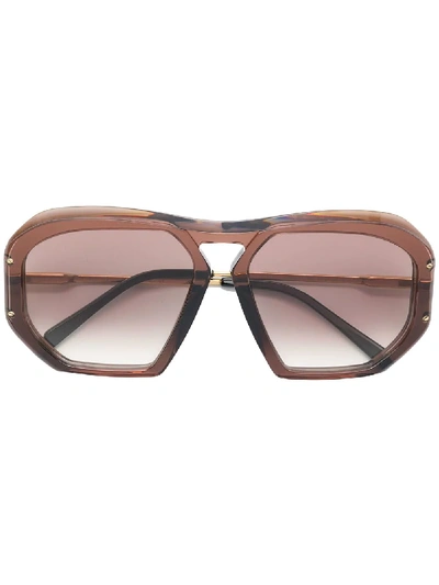 Celine Eyewear Square Sunglasses - Brown In Braun