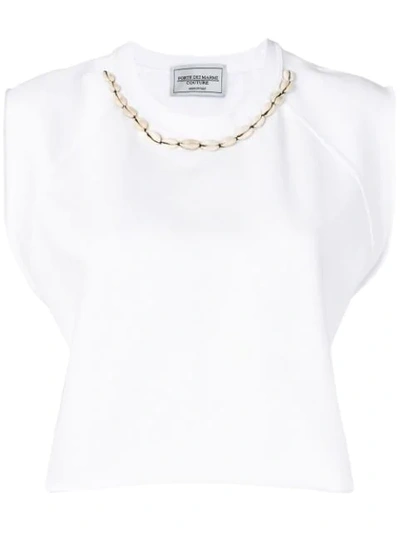 Forte Dei Marmi Couture Cropped Sleeveless T-shirt In White