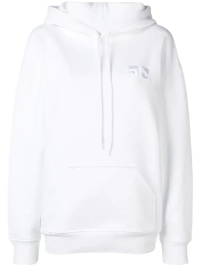 Courrèges Oversized Logo Hoodie In White