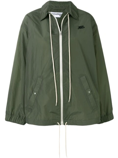 Courrèges Drawstring Overshirt Jacket In Green