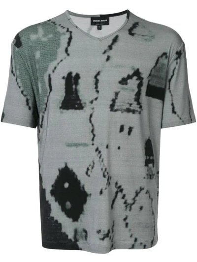 Giorgio Armani Abstract Print T-shirt In Green