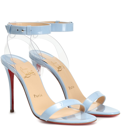 Christian Louboutin 100 Patent Leather Sandals In Blue