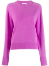 Chloé Long-sleeve Crewneck Sweater In Fuxia