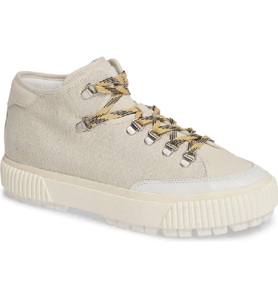 Rag & Bone Army Hiker Canvas Mid-top Sneakers With Leather In Ecru