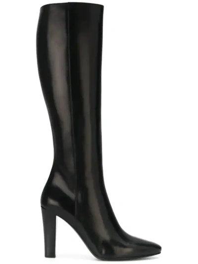 Saint Laurent 'lily' Knee High Boots In Black