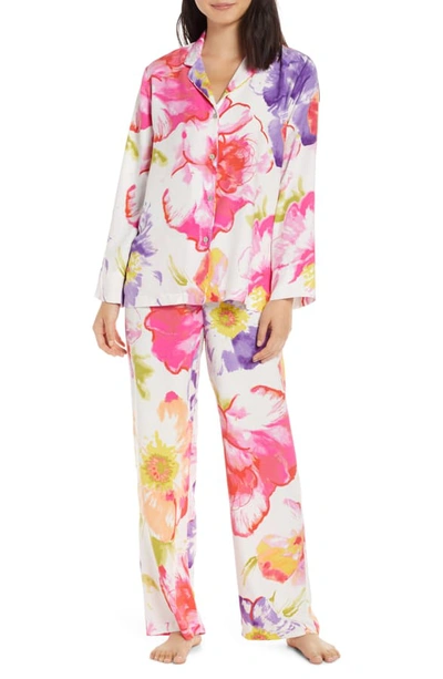 Natori Soleil Floral-print Pajama Set In Mlt Ht Pink Multi