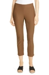 Eileen Fisher Petite Washable Stretch-crepe Side-slit Ankle Pants In Pine Needle