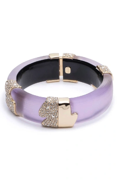 Alexis Bittar Crystal Encrusted Sectioned Hinge Bracelet, Purple In Mulberry