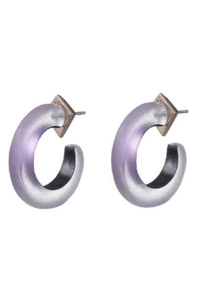Alexis Bittar Small Thin Hoop Earrings In Mulberry