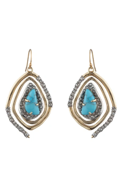 Alexis Bittar Spiral Drop Earrings, Turquoise In Mixed Metal
