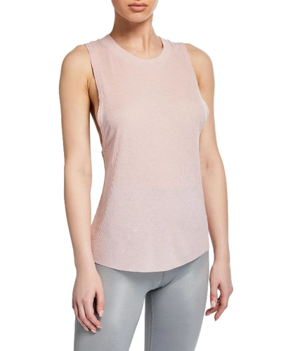 Alo Yoga Heat Wave Sleeveless Ribbed Sport Tank In Light Pink