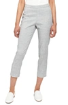 Theory Cropped Linen Basic Pull-on Pants In Bluet Melange