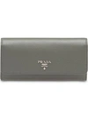 Prada Logo Wallet In Grey