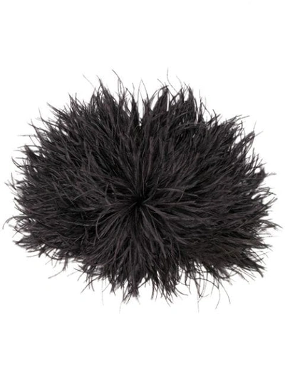 N°21 Ostrich Feather Beanie In 9000