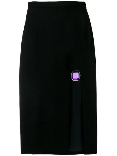 Christopher Kane Jewel Split Skirt - Black