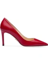 Prada Leather Pumps In Red