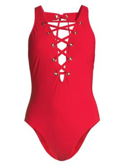 Amoressa By Miraclesuit Inner Circle Stevie One-piece Swimsuit In Bash Red