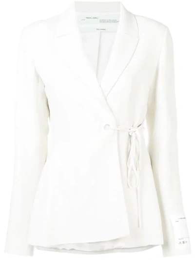 Off-white Wrap-around Blazer In White