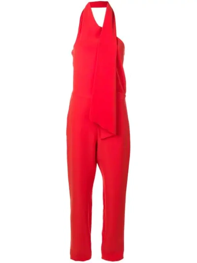 Lanvin Scarf Collar Jumpsuit In Red