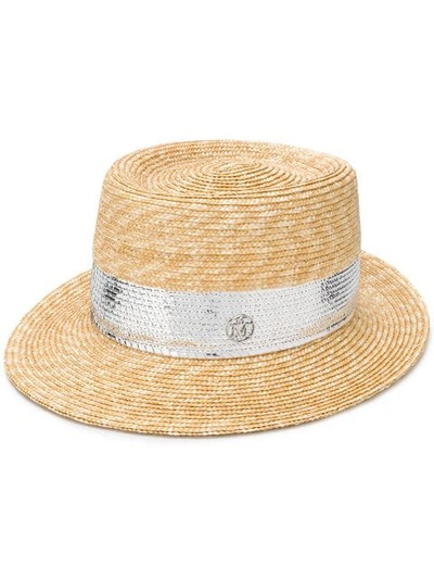 Maison Michel Ed Trilby Hat - Neutrals