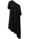 Lanvin Asymmetrical Ruffle Dress In Black