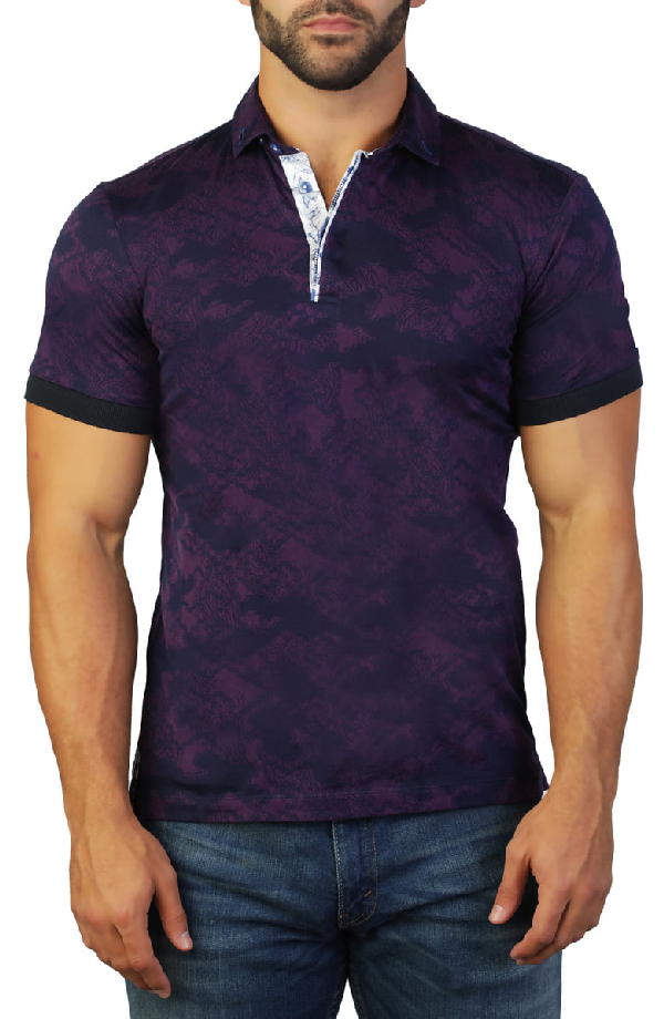 Maceoo Mozartpaisley Regular Fit Polo In Purple | ModeSens