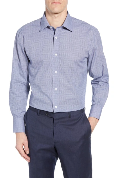 English Laundry Trim Fit Check Dress Shirt In Blue