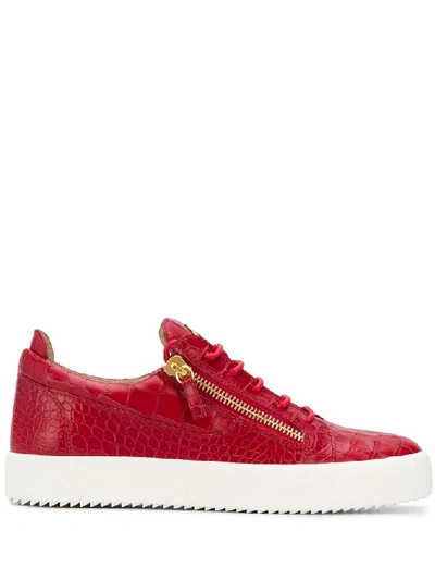 Giuseppe Zanotti Design Men's Red Leather Sneakers