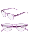 Eyebobs Clearly 47mm Round Reading Glasses In Purple Crystal